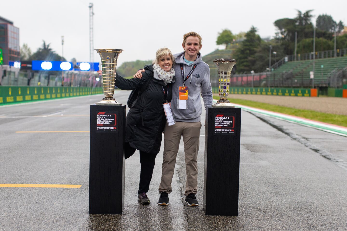 Imola fans with trophy